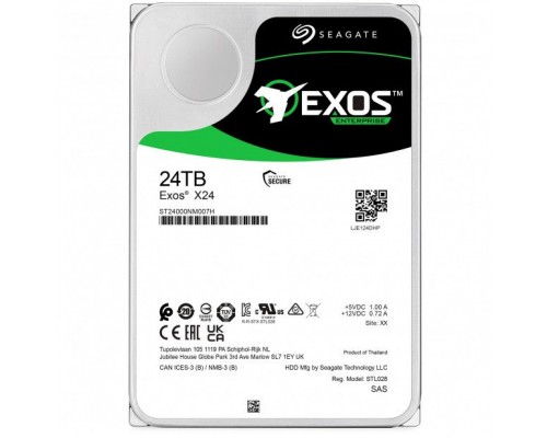 Seagate Exos X24 ST24000NM007H - Festplatte - Enterprise - 24 TB - intern - 3.5" - SAS 12Gb/s - 7200 rpm - Puffer: 512 MB