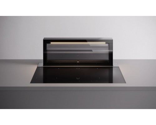Falmec OKAP Z PŁYTĄ LEVEL ONE 90 cz/SZKŁO CZARNE BŁYSZCZĄCE led/BIAŁE s/800 bez/FILTRA