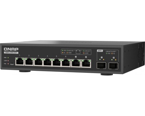 QNAP QSW-L3208-2C6T    L2 10G Ethernet (100/1000/10000) Desktop Black