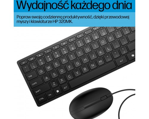 HP Wired Desktop 320MK Mouse and