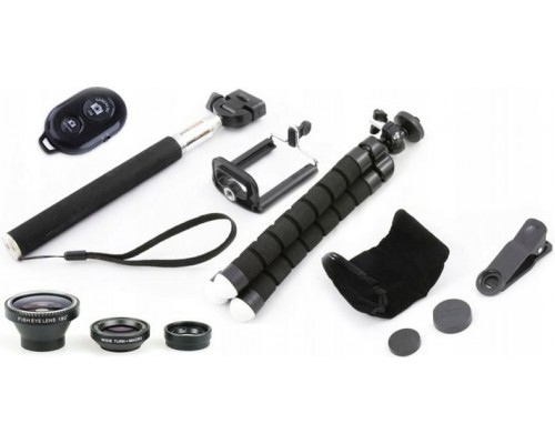 Selfie nūjiņa Xrec Pašportretu komplekts 5w1 - Statīvs / 3x Objektīvs / Pults / Monopods / Turētājs