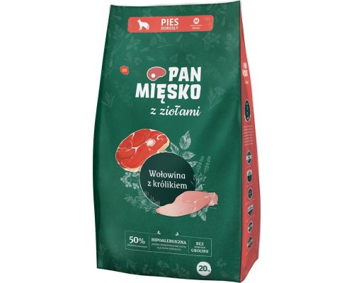 Pan Mięsko Z Ziołami Beef with a rabbit (dorosły) chrupki M 20kg