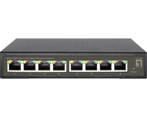 Switch LevelOne LevelOne GES-2108P    L2 Gigabit Ethernet (10/100/1000) Support PoE Black