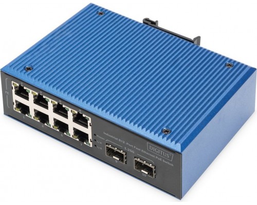 Switch Digitus DIGITUS Industrial 8+2-Port Fast Ethernet PoE Switch 8 Port PoE FE RJ45 2 GE SFP Ports