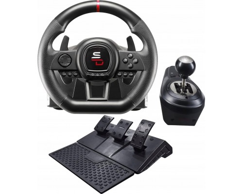 Subsonic SA5658, Steering wheel + Pedals + Joystick, PlayStation 4, Xbox One, Xbox One S, Xbox One X, Xbox Series S, Xbox Series X, D-pad, Options button, Share button, Wired, USB, Black