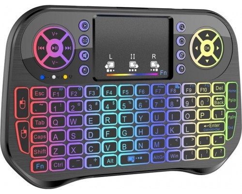 RoGer QL268 Wireless Mini Keyboard For PC / PS3 / XBOX 360 / Smart TV / Android + TouchPad (With RGB Backlight)