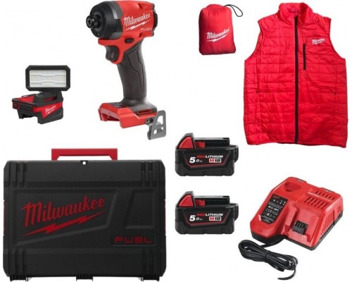 MILWAUKEE. IMPACT DRIVER. M18FID3MC-502X + LAMP AND SLEEVELESS