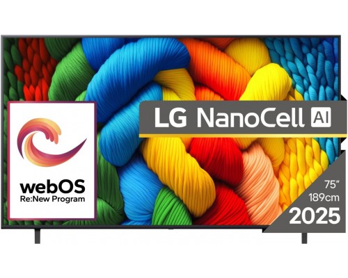LG 75NANO80A3B NanoCell 75'' 4K Ultra HD WebOS 25