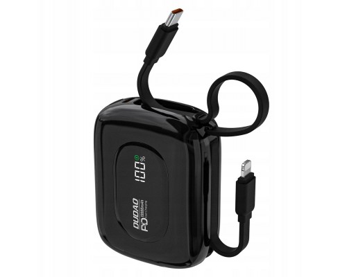 Dudao K32 10000 mAh With built-in cable USB-C/Lightning - Black