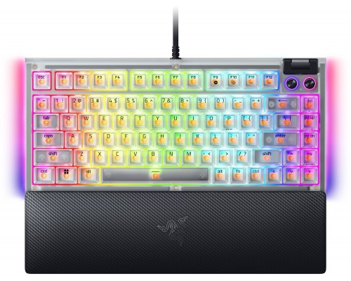 Razer Hot-Switchappable Mechanical Gaming  | BlackWidow V4 75% | Gaming  | WiRed | US | Phantom White Edition | USB Type-C | Razer Mechanical Switches (Tactile)