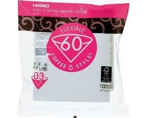 Hario Paper filters Hario to the drip V60-03 100 pcs.