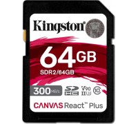 SD  Kingston Canvas React Plus SDXC 64 GB Class 10 UHS-II/U3 V90 (SDR2/64GB)