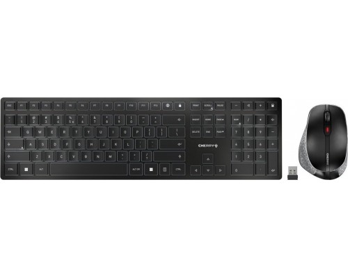 Cherry CHERRY DW 9500 SLIM klawiatura Dołączona myszka RF Wireless + Bluetooth QWERTY Angielski Black, Gray