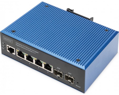 Switch Digitus Digitus Przemysłowy  Gigabit Ethernet PoE, 4+2 porty,   warstwie  danych (L2)