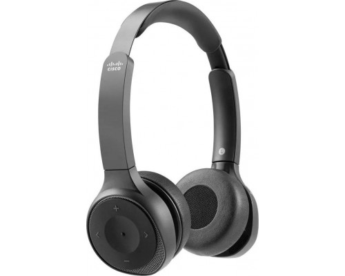 Cisco Cisco  730, schwarz: - Dual On-Ear, aktive Rauschunterdruckung, inkl. Ladestation, - Anschlusse: Bluetooth, USB-A, 3.5mm*(nur Audio), - geeignet fur alle bluetooth-fahigen Gerate und Cisco DX70, DX80, IP DECT Phone 6825, I
