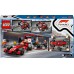 Lego F1 pitstopa un boksu apkalpe ar Ferrari automašīnu (60443)