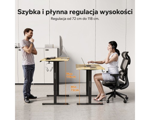 Gaming galds SENSE7 NOJO LIGHT Jasnobrązowo-Black 120 cmx60 cm