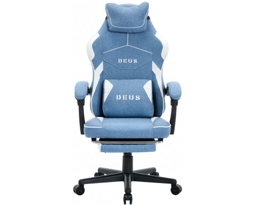 with footrest DEUS Edge Light Blue, Fabric