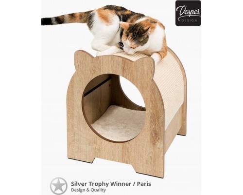 Hagen Den with a scratching post Catit Vesper Minou