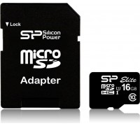 SD  Silicon Power Elite MicroSDHC 16 GB Class 10 UHS-I  (SP016GBSTHBU1V10-SP)