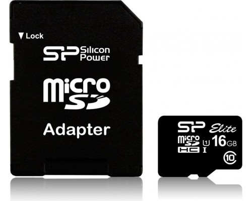 SD  Silicon Power Elite MicroSDHC 16 GB Class 10 UHS-I  (SP016GBSTHBU1V10-SP)