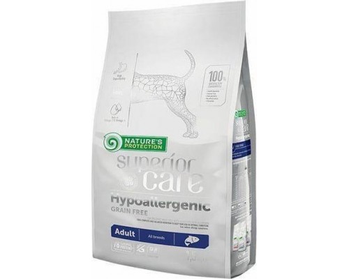 Nature’s Protection Nature's Protection Superior Care Hypoallergenic Grain Free Salmon Adult All Breeds pašaraces visų veislių suaugusiems jautrios virškinimo sistemos šunims, 1.5 kg