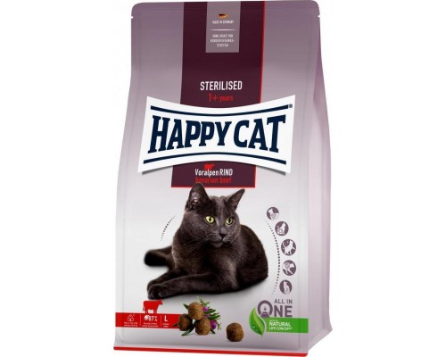 Happy Cat Sterilised Bavarian Beef, sucha karma, dla kotów po sterylizacji, Bavarian beef, 1,3 kg, worek
