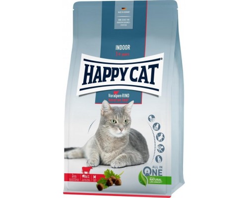 Happy Cat Indoor Bavarian Beef, sucha karma, dla adults kotów niewychodzących, Bavarian beef, 1,3 kg, worek