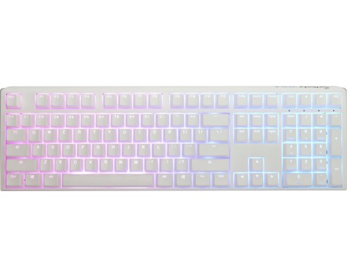 Ducky Ducky One 3 Classic Pure White Gaming Keyboard, RGB LED - MX-Speed-Silver (US)