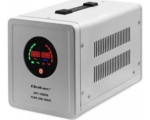 UPS Qoltec charger emergency Pure Sine Wave UPS | 1000VA | 700W | Szary