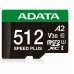 SD  ADATA Speed Plus MicroSDXC 512 GB Class 3 UHS-I/U3 A2 V30 (UD512GUI3V30A2SP-RA1)