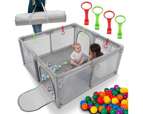 King Kids KOJEC DZIECIĘCY 140x140 cm PLAC ZABAW SUCHY BASEN UCHWYTY I 50 PIŁEK