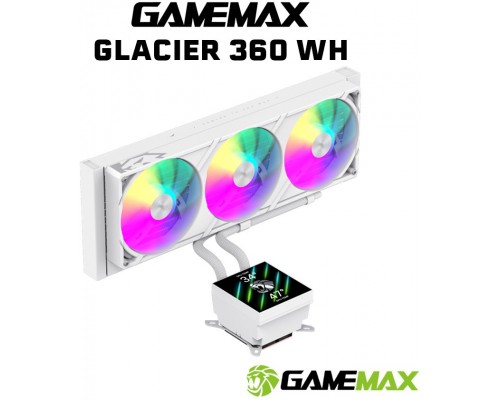 GameMax GameMax Glacier 360 LCD WH 12 cm White 1 szt.