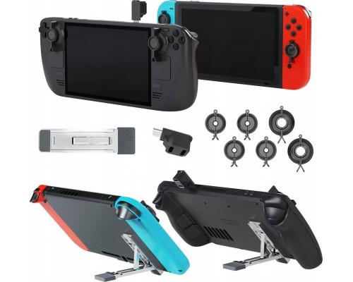 JYS Set For Steam Deck / Nintenfor Switch Oled / Covers Na Joystick + Adapter Na 2x Type-c + Stojak / Jys-sd015