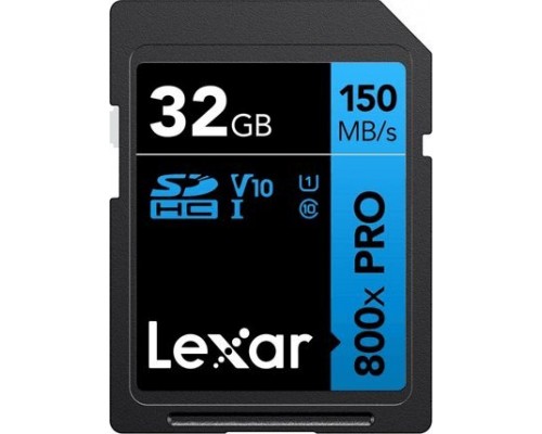 SD  Lexar 800X Pro SDHC 32 GB Class 10 UHS-I/U1 V30 (LSD0800P032G-BNNNG)