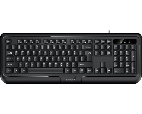 Genius KB-118 II, klawiatura CZ/SK, klasyczna, wodoodporny rodzaj przewodowa (PS/2), czarna