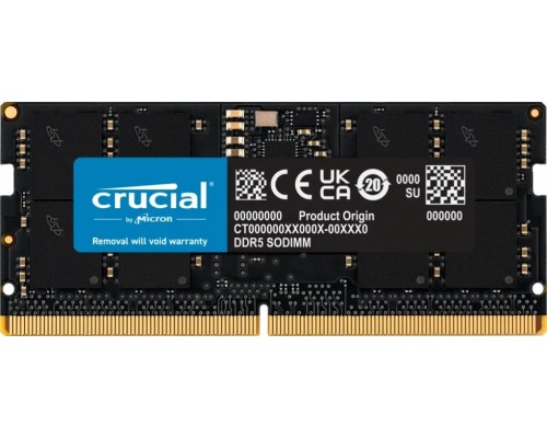 Crucial SODIMM, DDR5, 64 GB, 5600 MHz, CL46 (CT64G56C46S5)