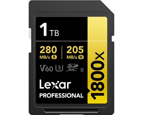SD  Lexar Professional 1800x SDXC 1 TB Class 10 UHS-II/U3 V60 (LSD1800001T-BNNNG)