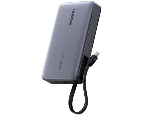 20000mAh Ugreen PB551 145W USB-A, USB-C + wbudowany kabel (Grey)