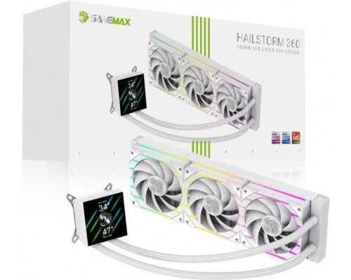 GameMax Gamemax | HAILSTORM 360 LCD WH | White | Intel, AMD