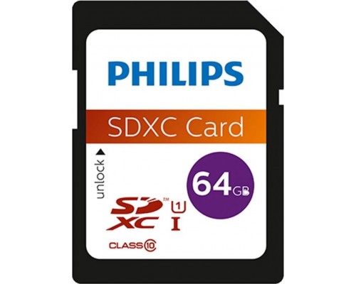 SD  Philips SDXC 64 GB Class 10 UHS-I/U1 V10 (FM64SD55B/10)