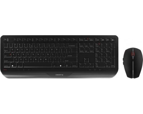 Cherry CHERRY Desktop GENTIX [EU/US] WL black US-Englisch mit EURO Symbol klawiatura Dołączona myszka RF Wireless Black