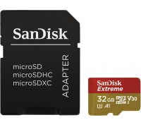 SD  SanDisk Extreme MicroSDHC 32 GB Class 10 UHS-I/U3 A1 V30 (SDSQXAF-032G-GN6MA)