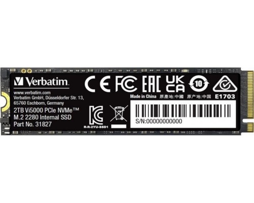 SSD Verbatim Vi5000 2TB M.2 2280 PCI-E x4 Gen4 NVMe (31827)