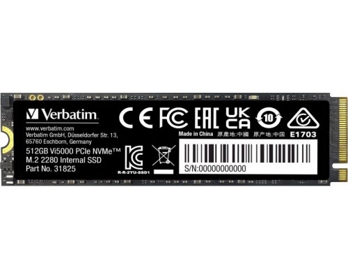 SSD Verbatim Vi5000 512GB M.2 2280 PCI-E x4 Gen4 NVMe (31825)