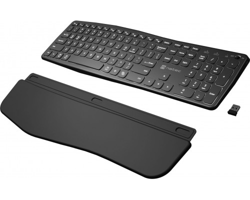 Natec KLAWIATURA NATEC PORIFERA US BEZPRZEWODOWA BLUETOOTH + 2.4GHZ X-SCISSOR PODŚWIETLENIE ERGONOMICZNA