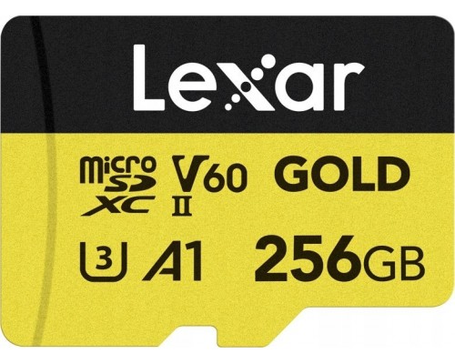 SD  Lexar Gold MicroSDXC 256 GB Class 10 UHS-II/U3 A1 V60 (LMSGOLD256G-BNNNG)