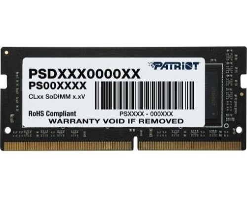 Patriot Signature, SODIMM, DDR4, 8 GB, 2666 MHz, CL19 (PSD48G26662S)