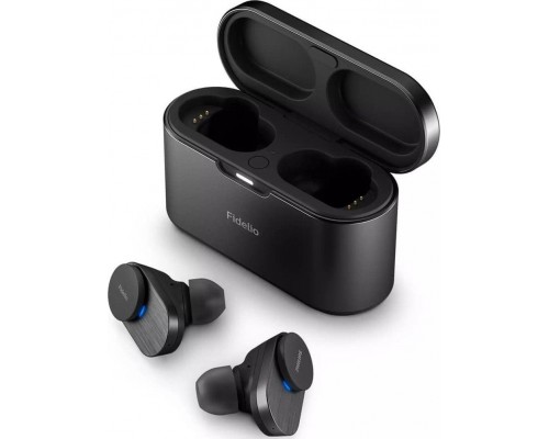 Philips Philips Fidelio true belaidės ausinės T1BK/00, Noise Cancelling Pro+, Natural Fidelio sound, Wind-noise reduction, Universal fit, Juodas