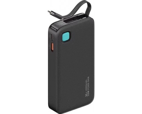 Usams USAMS With retractable cable USB-C Retractable 10000 mAh PD 20W Fast Charge XY Series Black/black 10KCD22401(US-CD224)